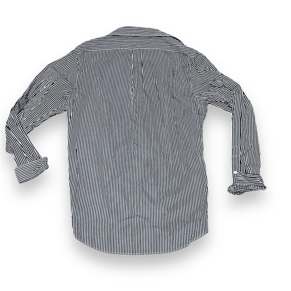 EUC Ralph Lauren Black White Striped Long Sleeve Button Down Large Custom Fit - Picture 2 of 4